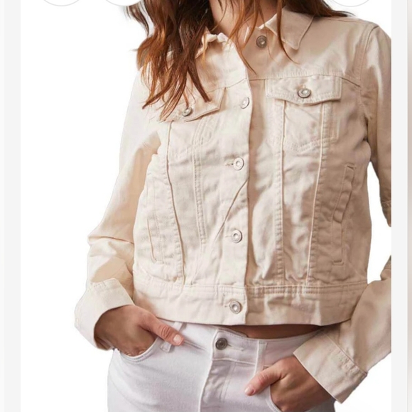 Free People Rumors Denim jacket in Ecru size XL - Picture 10 of 10